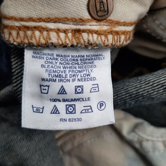 LANDS' END | Traditional Fit Comfort Waist Blue Jeans Men's Sz 36 Flawed - Picture 10 of 10